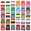 Aolikes Colorful Wristband Headband Embroidery Tennis Breathable Sweatband Towel Wristband Fashion Customized