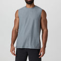 Hot Selling Breathable Knitted Sporty Men's Loose Fit Sports Tank Top Sleeveless Crew Neck Gym