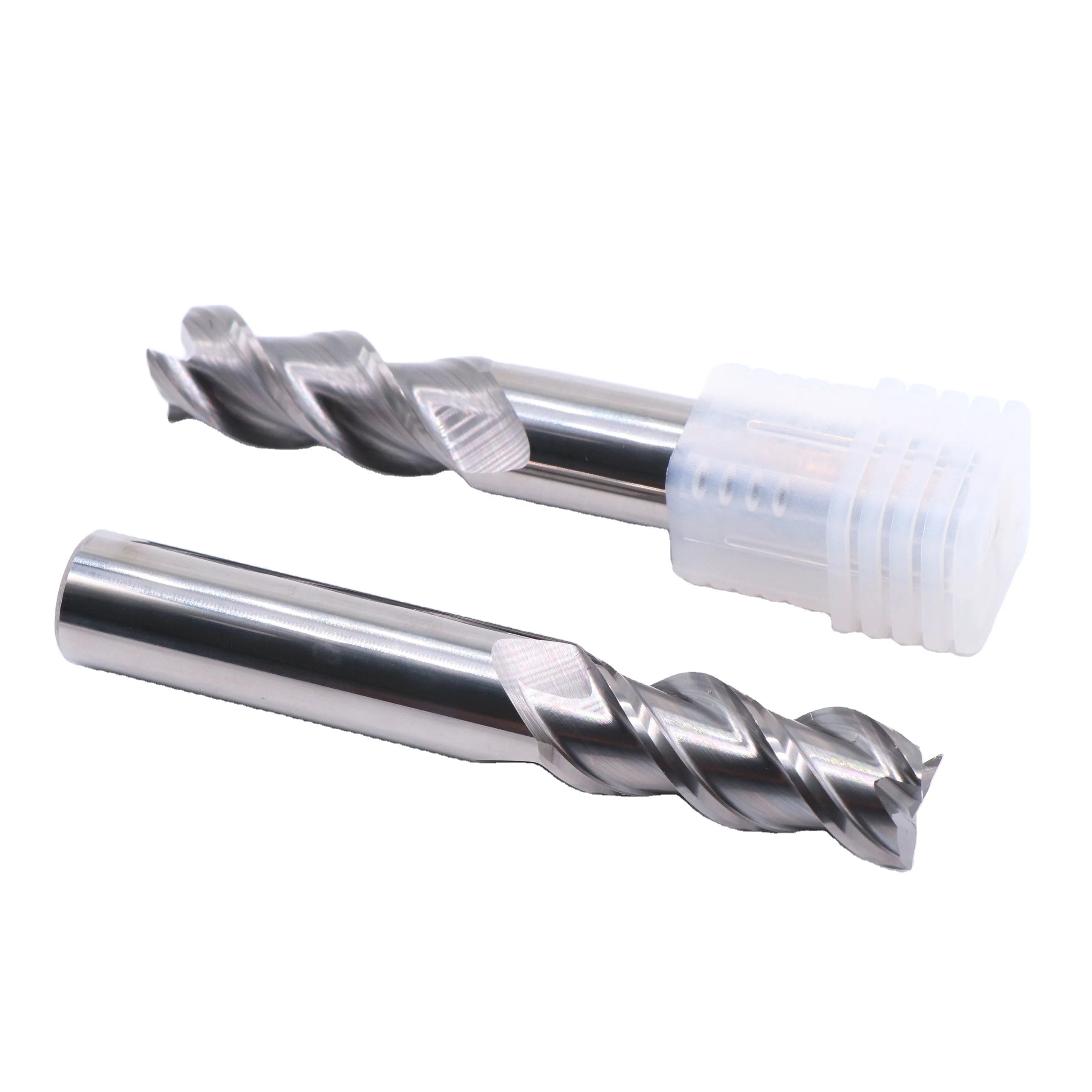 UNT Solid Carbide Uncoated Fresa CNC 3 Flutes Square End Mill Cutters for Aluminum Alloy