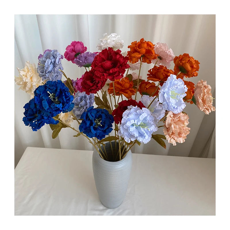 Cheap Wholesale Artificial Flowers Long  Branch 3 Head Snow Velvet Ball Flower