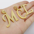 Stainless Steel Uppercase Letters Furnace Vacuum Gold-Plated 26 English Letters with Seed Buckle 30MM Gold Letter Pendants