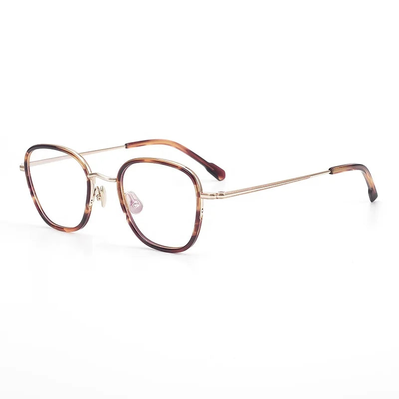 Handmade Exquisite Plate Titanium Pattern Glasses Frame Men Anti-blue Ray Reading Eyewear Women Tortoiseshell Acetate Spectacles