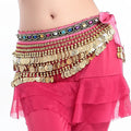 Belly Dance Hip Scarf Belly Dancing Multi-Row Coin Noisy Belt Skirt