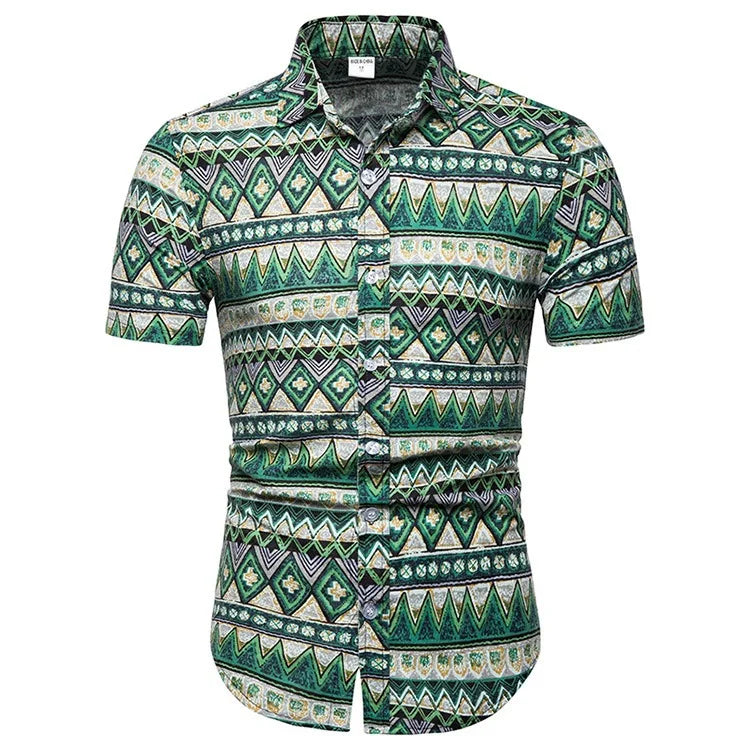 2023 Summer New Product Men's Casual Short Sleeve Floral Shirt Series