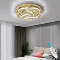 Home 56W Crystal Lustr Kitchen Led Ceiling Light Fixture With Remote Control