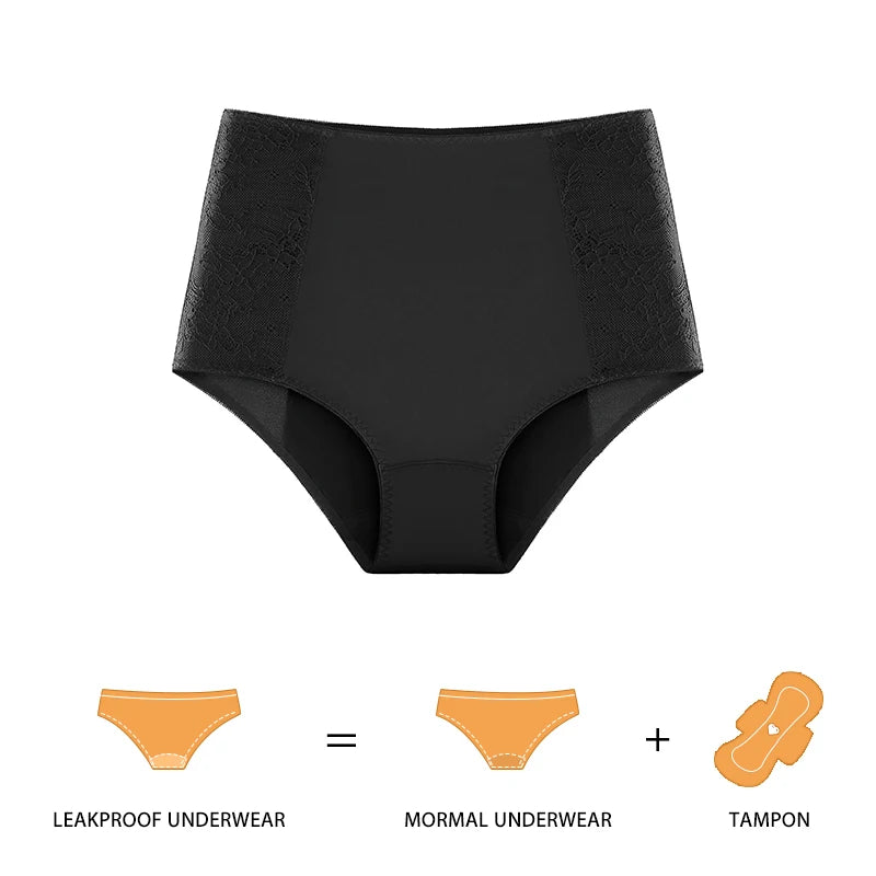 Women Breathable Leakproof Panties Highwaist Sweat Leakproof Underwear Soft Plus Size Panty for Period