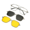 2024 Fashion UV Protected Solid Unisex Sunglasses Magnetic Metal Clip-On Optical Frame High-quality Rectangle Myopia Glasses