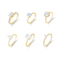 Wholesale Custom Luxury Fine Jewelry 14K Gold Plated Zircon Diamond 925 Sterling Silver Engagement Wedding Rings for Women
