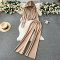 Autumn Basics Sport 2 Piece Set for Women Tunic Top and Knitted Pants Set Jogging Suits Wholesale
