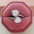 Popular Wedding Ring - Light Luxury Heart-shaped Diamond Ring Versatile Personality Open Ring Women's Jewelry Wholesale