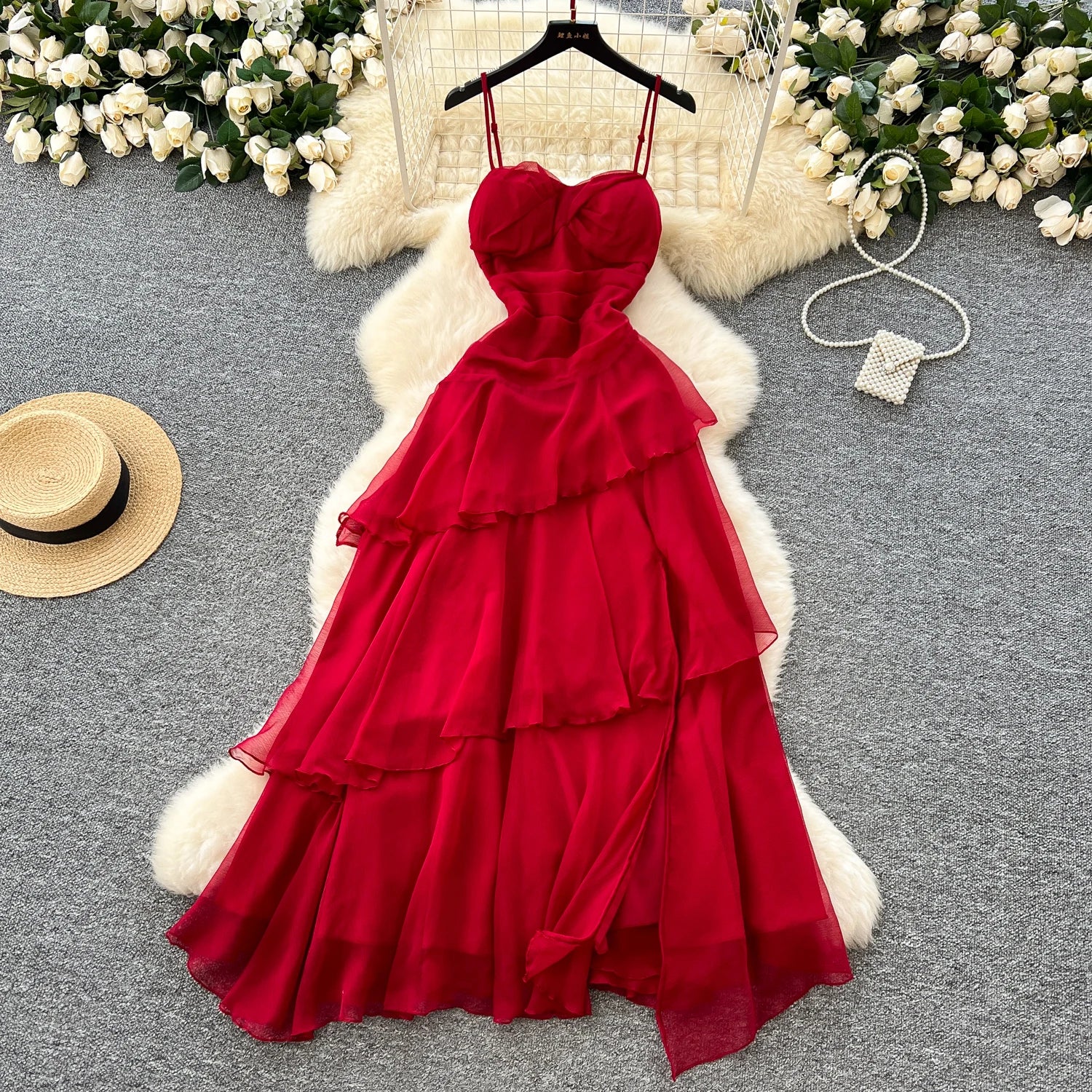 LW0913 Holiday Dress Women'S Haute Couture Skirt With Pleated Waist Long Skirt 2025 Spring And Summer