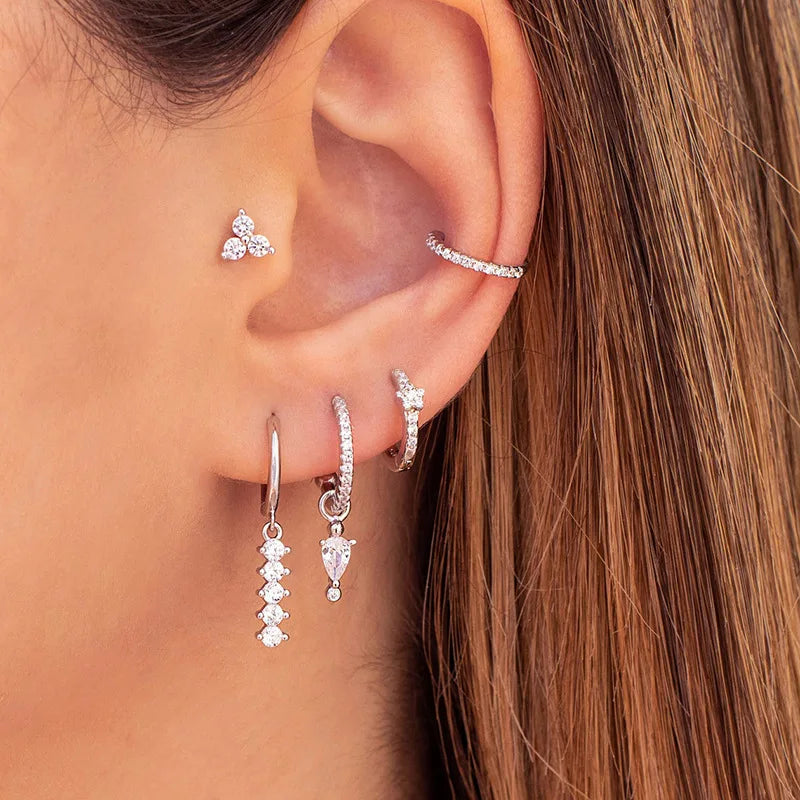 5Pcs Lightweight Luxury Waterdrop Earrings with S925 Silver Studs Perfect for Chic Looks Earrings Set