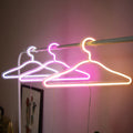 LED Neon Light Coat Clothing Hanger Plastic Pant Storage Rack Shelf with Scarf Clothes Holder Easy Closet Organization