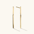 LOZRUNVE  Fashion Jewelry Gold Minimalist Handcrafted Long Bar Drop Earring