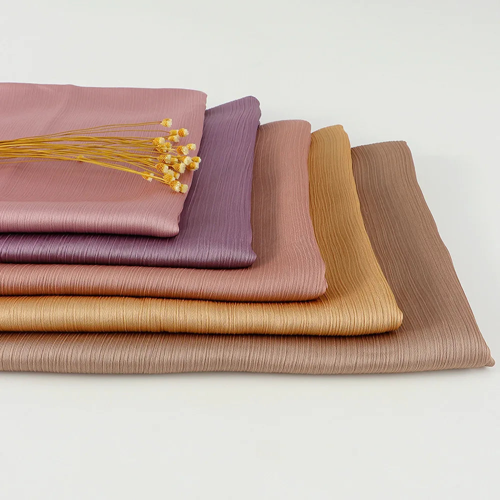 2026 New Arrival Malaysia Natural Wrinkle Mono Color Headscarf Smooth and Breathable Long Scarf