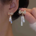 New Crystal Drop Earrings With Bling Bling Cubic Zircon Temperament Women Earrings High Quality Silver Color Trendy Jewelry