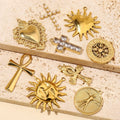 Beimai OEM Accessories Sun Heart Viking Cross Stainless Steel Jewelry Making Charms for Children's Necklace Pendant