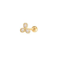 ROXI S925 Sterling Silver Simple Fashion 3-petal Flower Piercing Stud Earrings Jewelry for Women