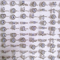 Fashion Simple Alloy Crystal Diamond Silver Plated Women 4 Claw Cheapest Zirconium Rings Wholesale 2023 Hot Sale