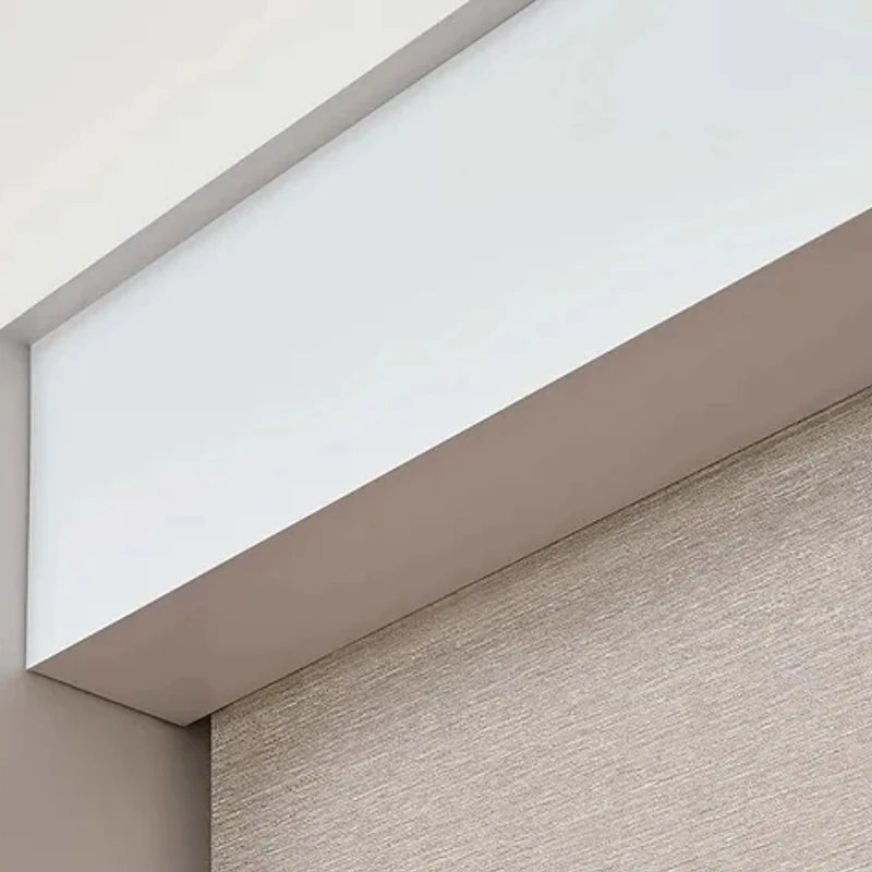 Modern Electric Window Roller Shades Vertical Pattern Roller Blinds with Square Fascia Cassette Valance