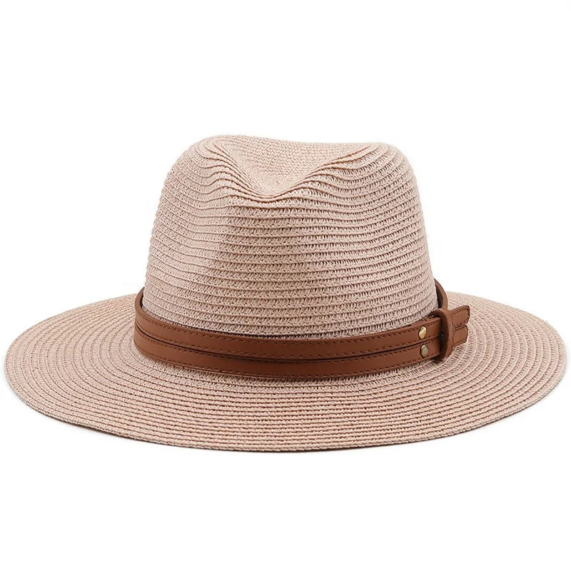 WD-A793 Striped Paper Straw Hats Unisex Outdoor Travel Party Beach Summer