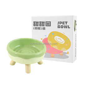 Custom Plastic Elevated Cat Food Water Bowl Rounded Bottle Shape Non-Slip Bottom Small Large Dogs Indoor Raised Pet Puppy Feeder