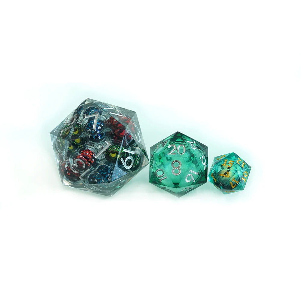 Factory New 50mm Single Resin Liquid Core Dice Cthulhu Design for Gamers-Polyhedral Shape for Board and Strategy Games