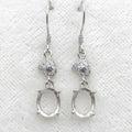 Sterling Silver 7*9mm Semi Mount Hook Earrings Empty Support Blank Claws Setting S925 Base Without Center Stone for DIY Inlay