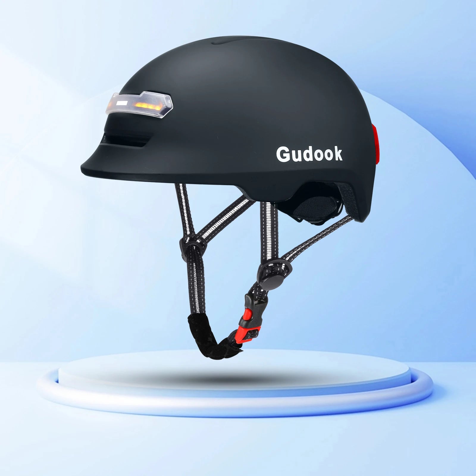 Gudook Intelligent Smart Voice & Remote Control Turn Signal Speaker BT Headset Hands Free Smart Helmet for Bike Scooter Cycling