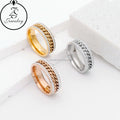 Diamond Wedding  Gold Plated Silver Stainless Steel Jewelry Love Geometric Stone Three Color Engagement Design Ring