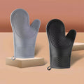 Wholesale Heat and Slip Resistant Silicone Oven Mitts Kitchen Oven Baking Gloves Cotton Lining Silicone Baking Glove