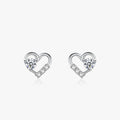 Ailmay Genuine 925 Sterling Silver Heart Earrings Shiny and Transparent Cubic Zirconia for Women Girls Party Accessories Jewelry