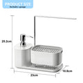 2024 New Clear Window Custom Kitchen Accessories Organizer Liquid Soap Dispenser with Sponge 4 in 1 Foam Dish Soap Dispenser