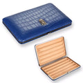Traveling Genuine Leather Cigar Case Cedar Wood 5 CTS Tube Portable Cigar Humidor Box