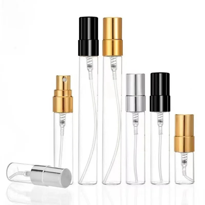 1ml to 10ml Perfume Glass Bottle with Pump Sprayer Hot Stamping Surface 5ml 10ml Samples Stay Tube