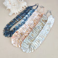 Hot Selling Natural Mother of Pearl Shell Bead Braided Necklace Boho Chic Fish Scale Chunky Shell Jewelry for Gift