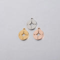 New Shinning Mirror Polished Cute Round Shape Hollow Out Stainless Steel Pendant DIY Compass Charms