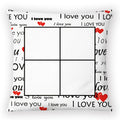 16 Inches 4 Panels Sublimation Blank Lover's Pillow Case With I LOVE YOU  Printing