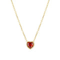 Wholesale Custom 18k Gold Plated Stainless Steel Cubic Zircon Heart Stone Charm Pendant Necklace