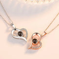 Popular High Quality Women Lovers Heart Shape I Love You Projection Necklace Photo