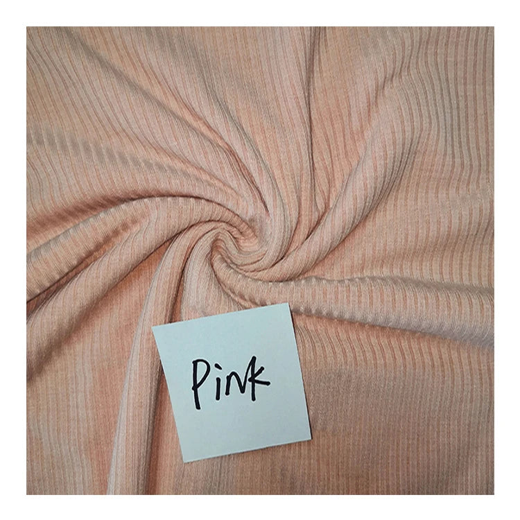 Wholesale Cheap Price Solid Colors Plain Dyed Ribbed Polyester Rib Knit Jersey Fabric