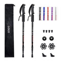 Aluminum Alloy Carbon Fiber Telescopic Hiking Trekking Poles Adjustable Collapsible Lightweight EVA Anti-Shock Walking Stick
