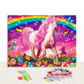 Latest 3D Art Rainbow Colorful Full Drill Round Diamond Painting Unicorn for Kids