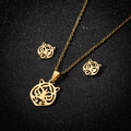 SC Popular Animal Necklace Earrings Set Trendy Stainless Steel Lion Necklace Gold Silver Puppy Koala Tiger Necklace for Unisex