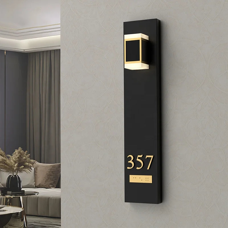 EZD Factory Wholesale Business Custom Design LED Door Number Signage for Hotel Apartment Guesthouse Suites