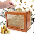 High Quality Piggy Money Bank for Adults-Portable Wooden Storage Box with Combination Lock Coin & Cash Saving Challenge Gift