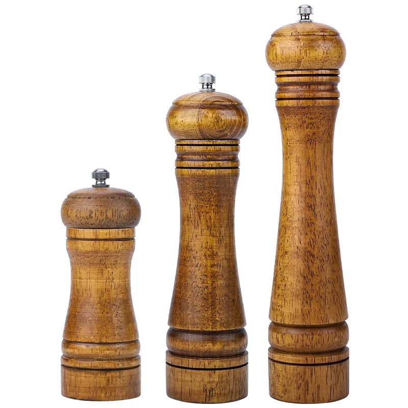 Home and Kitchen Wooden Seasoning Spice Jar Pepper Salt Shaker for Grinding