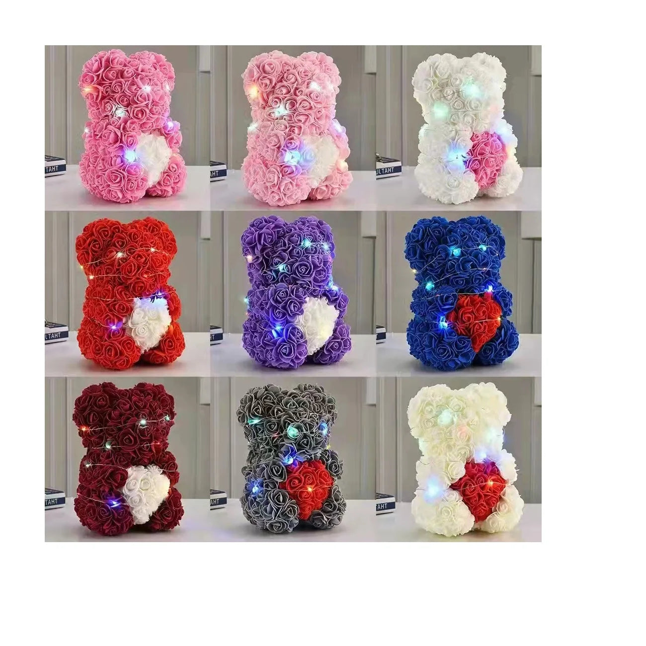 Mother'S Day Gifts Osos De Flores Floral Pe Foam Artificial Flowers Decor Small Rose Bear Wholesale