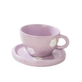 Popular Hand Painted Purple Flower Ceramic Coffee Cup Saucer Set