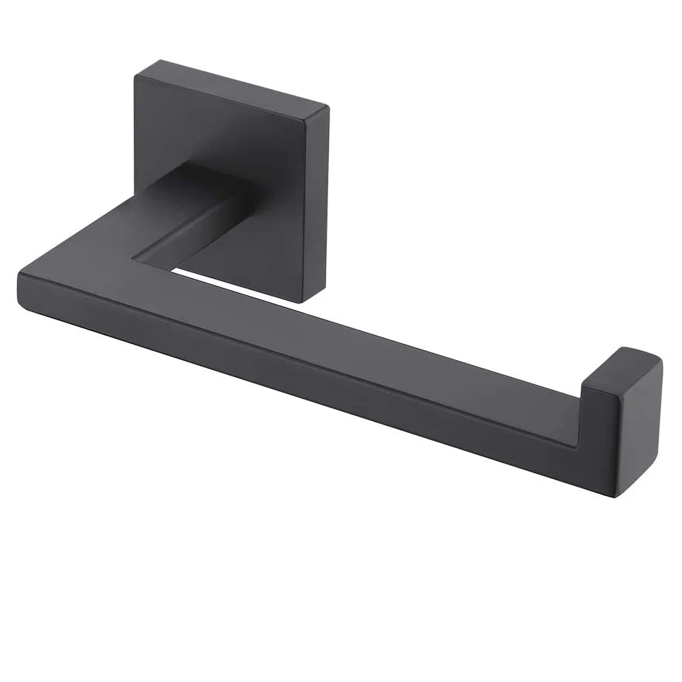 304 Stainless Steel Matte Black Bathroom Tissue Paper Holder with Shelf Wholesale Hotel Toilet Paper Holder Luxury Wall Mounted